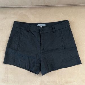 Vince Size 0 Black Linen Blend Shorts - adjustable waist